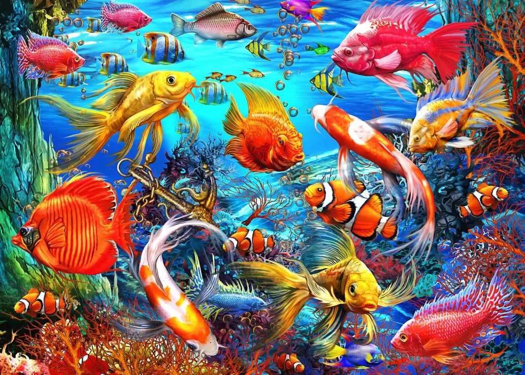 

Jigsaw Puzzles 500 Pieces for Adults Tropical Fish Puzzle Stress Relief Entertainment Toys Landscape Puzzles Christmas Gift