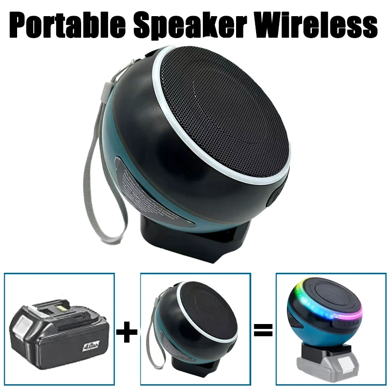 Portable Wireless Sound System Compatible for Makita/Milwaukee/Bosch 18–20 V Battery Supporting Bluetooth 5.3 High-quality Sound