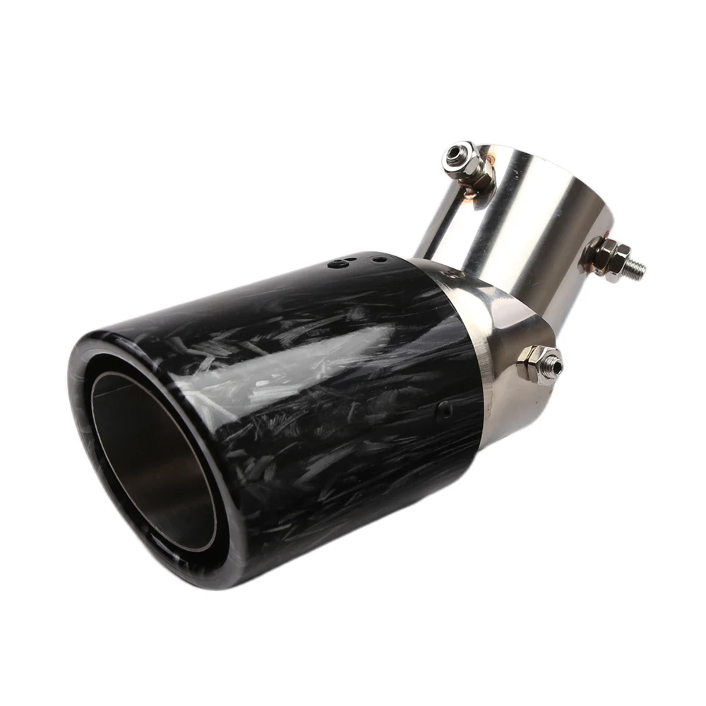 

Adjustable Angle Exhaust Tip ABS Shell Forged Pattern 63mm ID/89mm OD, Fits Curved Exhaust Pipes, Universal for Car Bolt-On