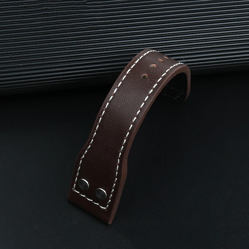 21mm 22mm Genuine Leather Watch Band for IWC PILOT Mark IW500916 Cowhide Strap Bamboo Grain Rivets Watchband Brown Black Blue