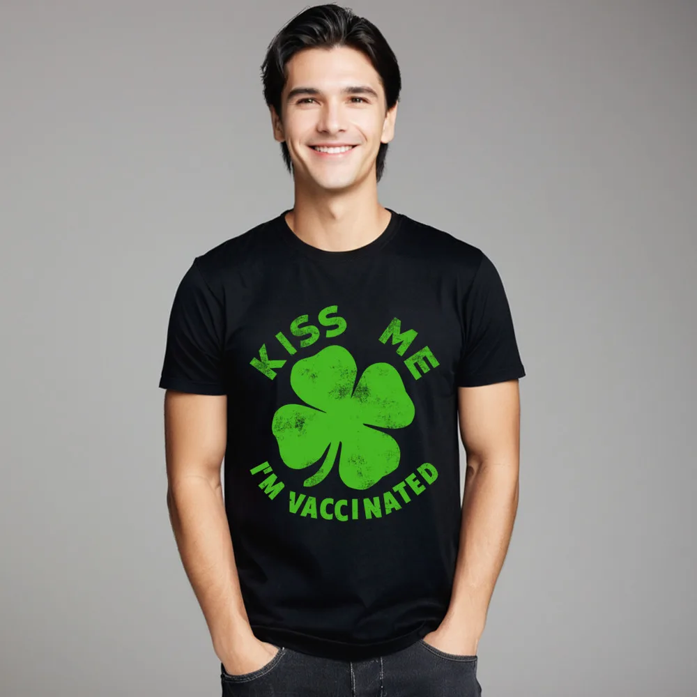 

Funny Kiss Me Im Irish Tops Tees Funky O Neck Printed Short Sleeve Cotton Male T-Shirt Design Tshirts