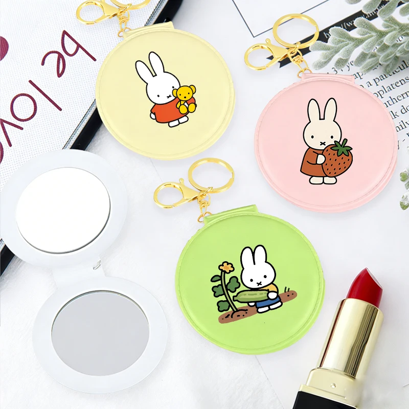 

Miffys Woman Makeup Mirror Kawaii Foldable Small Round Mirror Female Cartoon Cosmetics Travel Portable Cute Make-up Mirrors Gift
