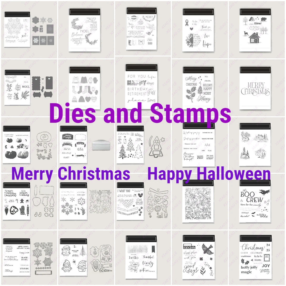 

Holly Jolly Christmas Sweet Halloween 2025 New Metal Cutting Dies Stamps Scrapbook Diary Decoration Embossing Cut Dies Template
