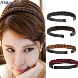 H&STAR Synthetic Braided Headband  Hair Band Tooth Non-slip Fishbone Braid Style Hairdband Pressure Accessories Ladies Headwear