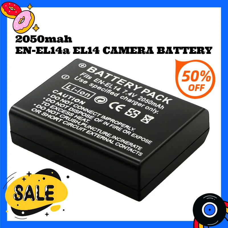 2050mah EN-EL14a EL14 CAMERA BATTERY EN-EL14 for Nikon P7000 P7100 P7800 P7700 D3100 D3200 D3300 D3400 D3500 D5600 D5100 D5300