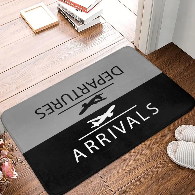 Custom Plane Arrivals And Departures Doormat Mat Anti-Slip Aviation Airplane Aviator Pilot Bathroom Kitchen Rug Carpet 40*60cm