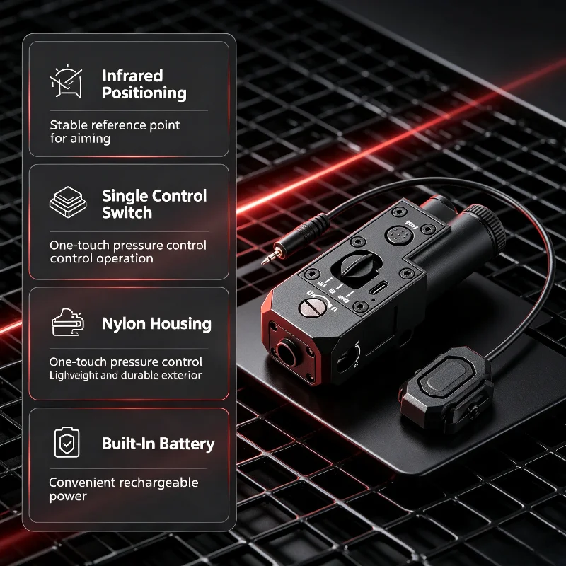CQBL-1 Rechargeable Positioning Laser Durable Nylon Shell Wired Trigger Button Universal 20mm Hobby Rail Gear view 5