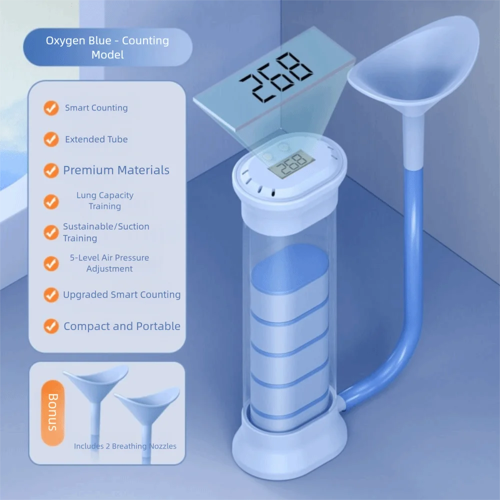 مدرب الدمبل للتنفس المقاوم القابل للتعديل للتنفس العميق، مدرب عضلات البطن العملي مع تصميم مريح #3