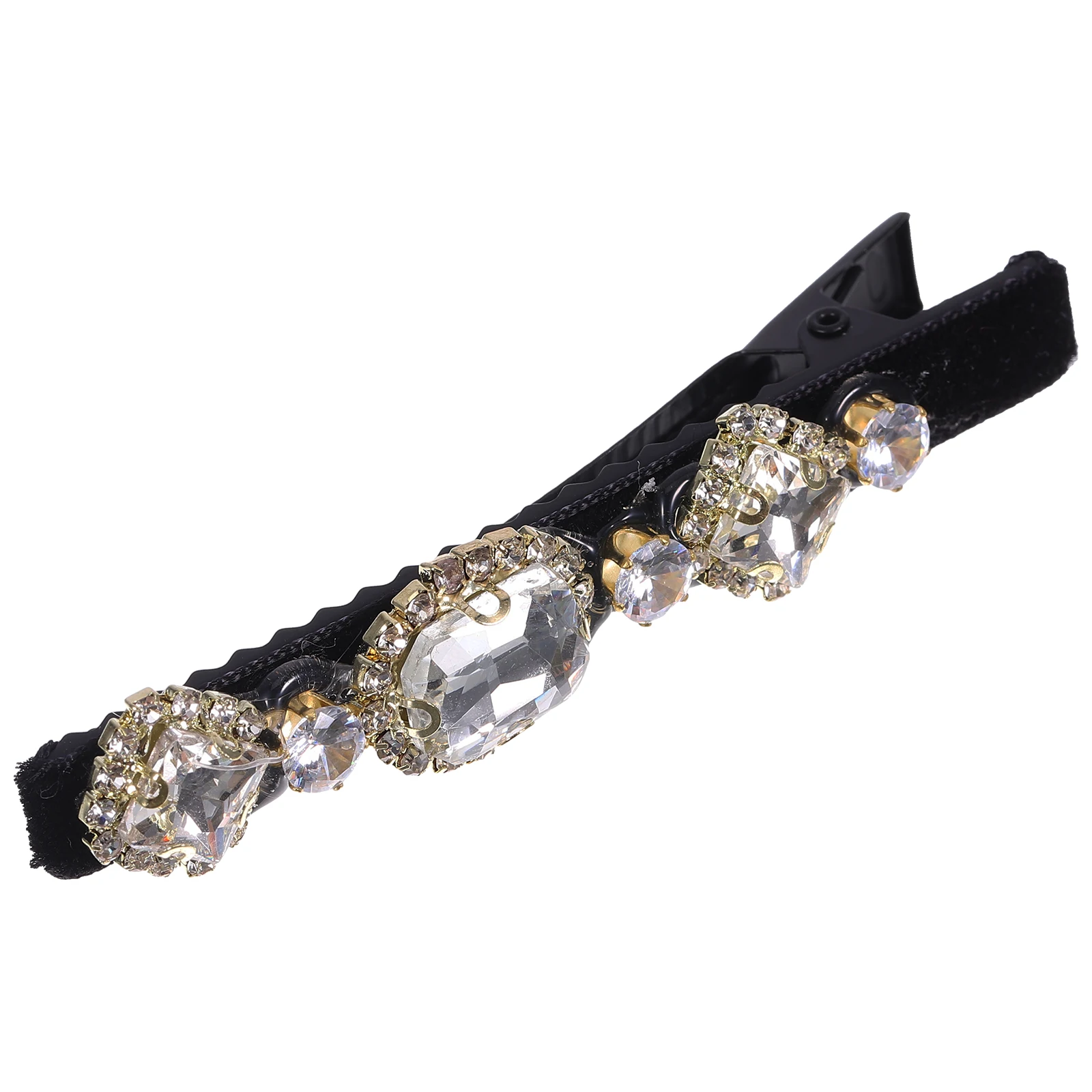 

Retro Hair Clip 8CM Square Rhinestone Fabric Bangs Clip Women Small Decorative Hairstyle Accessories Red Practical Gift