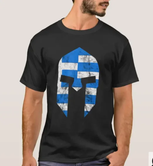 

Greece Gladiator Greek Flag Spartan Helmet Sparta Warriors T-Shirt. Summer Cotton Short Sleeve O-Neck Mens T Shirt New S-3XL