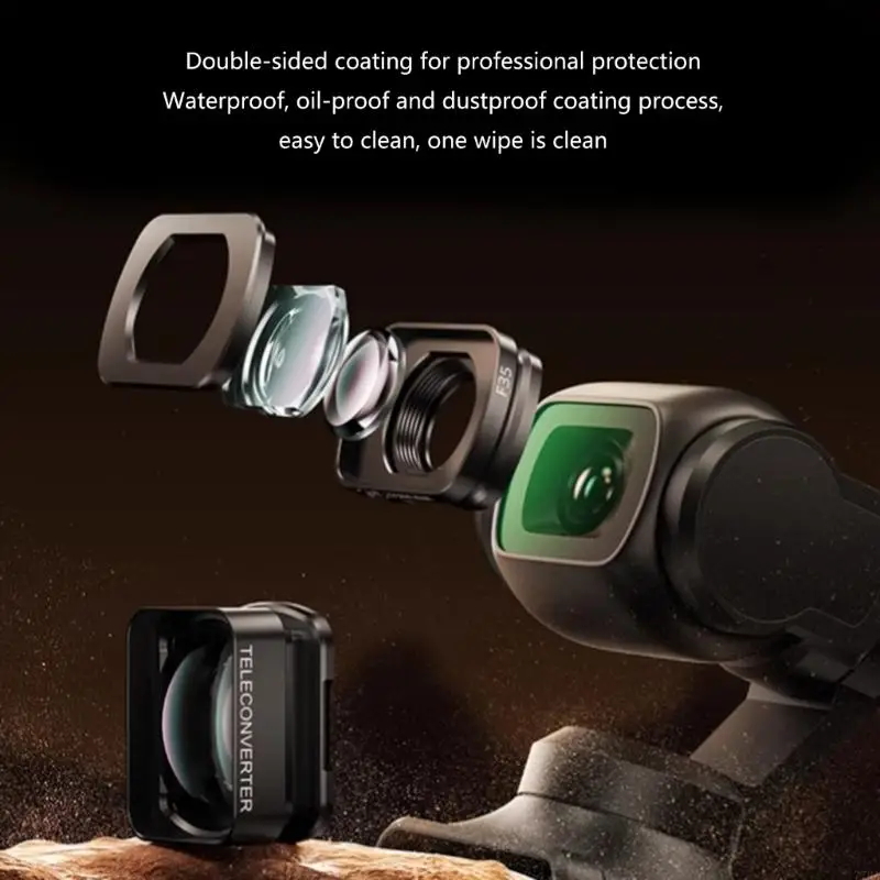 

77HA Lens Filter Widening Lens Glass Enhances Photography For Pocket 3