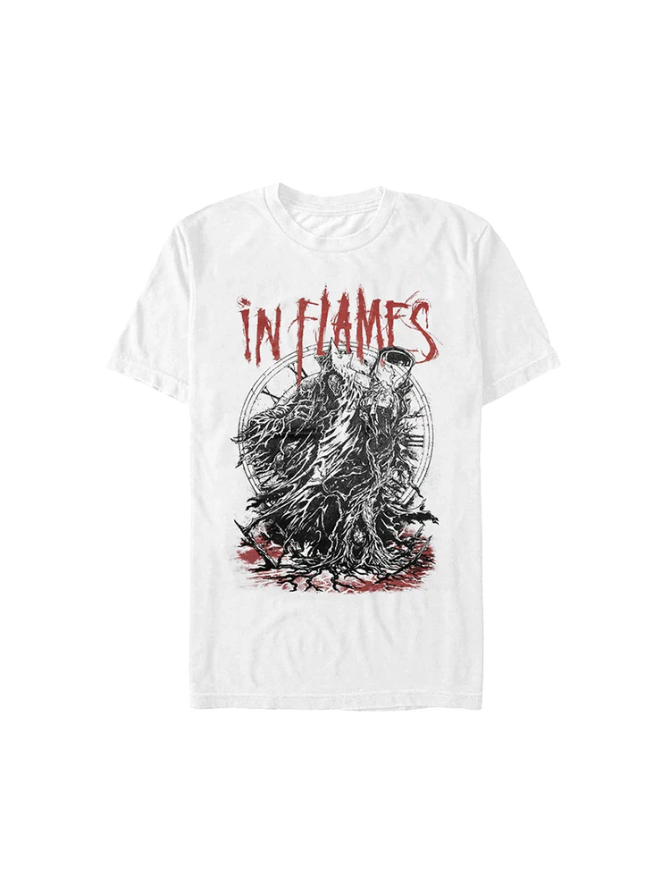 in Flames Band Melodic Metal Rock Loose Retro Men's Pure Cotton Short Sleeve T-Shirt Summer Breathable Sweat-wicking Comforta...