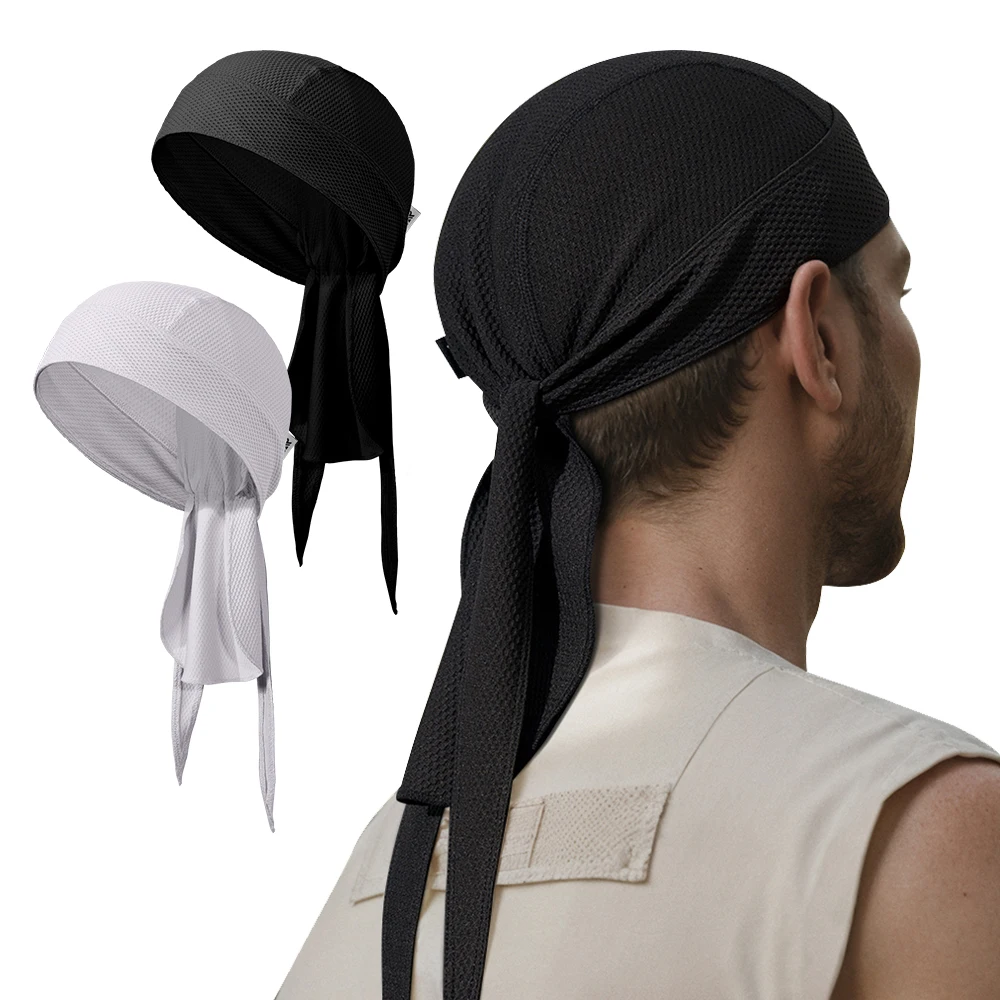 2/3-piece set Do-rag(durag), cycling Skull Caps, sports Headwrap hat, running Headscarf, sweats breathable For Men Women Bandana