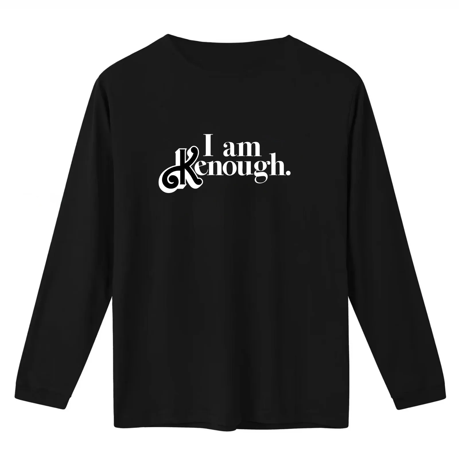 I am Kenough - 'K' Black Fill T-Shirt Summer Casual Cotton Tee Oversized Streetwear Tops Vintage Graphic Print 100% Cotton