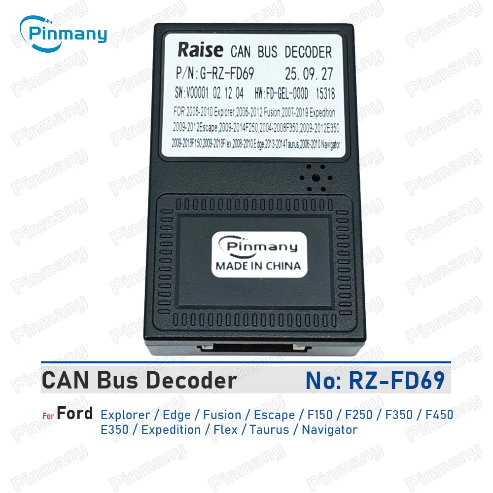 Car Radio CAN Bus Decoder RZ-FD69 for Ford Explorer Edge Fusion Escape F150 F250 F350 F450 E350 Expedition Flex Taurus Navigator
