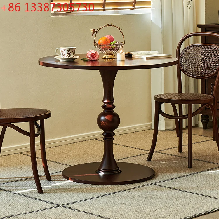 

Американский обеденный стол из массива дерева, маленький круглый стол для переговоров в стиле французского ретро.