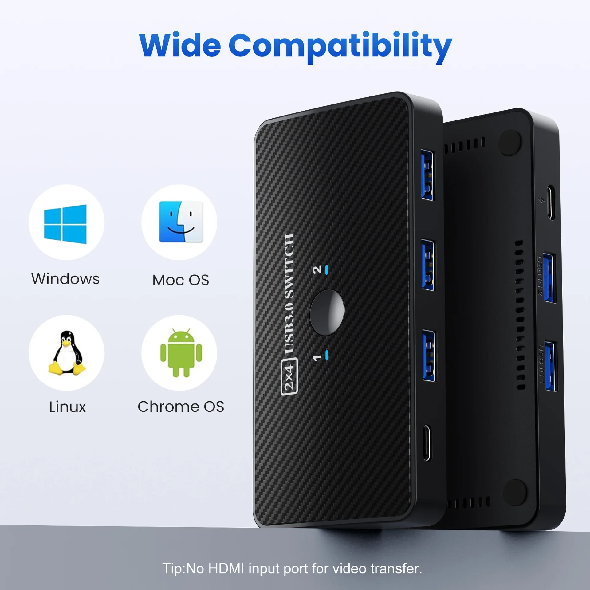 Usb3.0 kvm switch adaptador usb 3.0 switcher 2 entrada 4 saída usb switcher kvm impressora compartilhador para teclado de computador