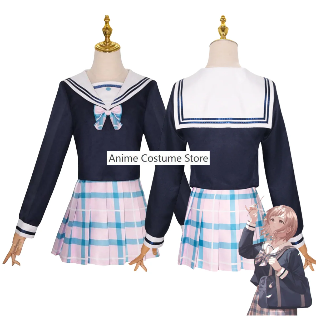Game The Idolm@Ster Sakuragi Mano Cosplay Costume Japanese Jk School Uniforms Checkered Skirt Woman Sexy Kawaii Halloween Suit