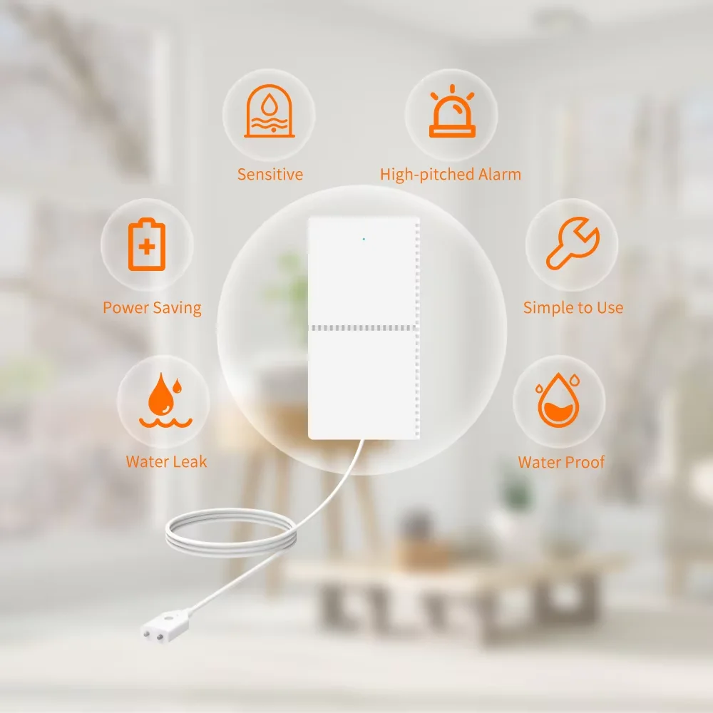 Staniot sensor de vazamento de água tuya app detector de inundação de segurança staniot acessórios de alarme 433mhz sistema de proteção contra vazamento de água