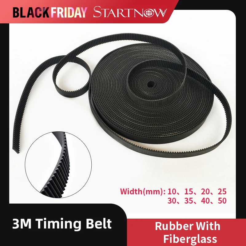 HTD 3M Pitch Timing Belt Width 10 15 17mm 20 30mm Rubber Open-Ended Transmission Synchronous Belts For CO2 Laser Cutting Machine