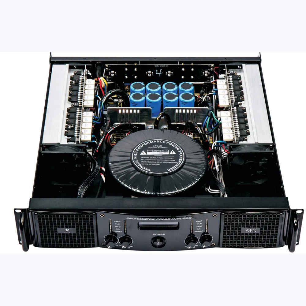 Vierkanaliger digitaler Leistungsverstärker der Klasse H, professionelles Soundsystem, professionelles Audio, 4 x 440 W, 8 OHM