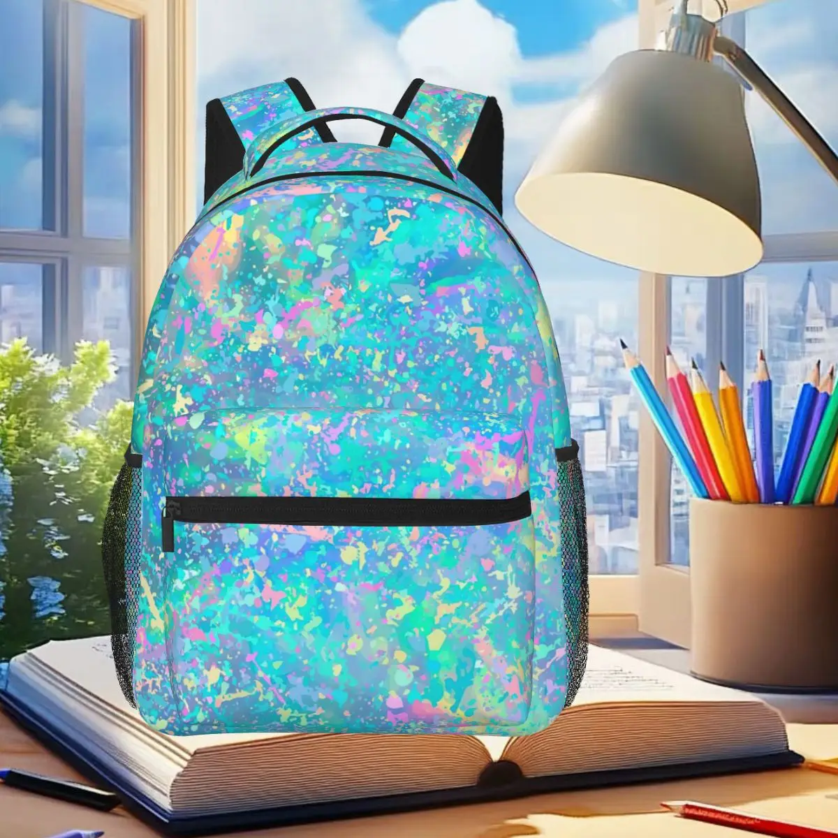 

Colorful Paint Graffiti Pattern Backpack Student Boys Girls BookBag Kids School Bag Laptop Shoulder Bags for Men Women
