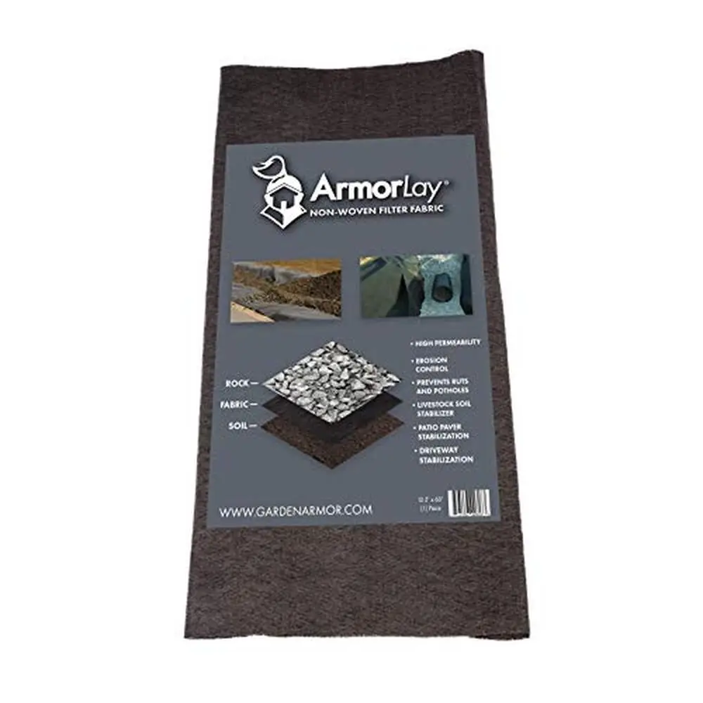 Permeable Filter Fabric ArmorLay Non-Woven 12.5' X 60' Stabilization Road French Drain