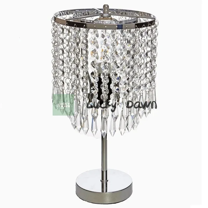 

LED Iron Crystal Bedside Table Lamp for Living Room Loft Personal Office Dressing Table Home Interior Decorative Luminary WF108