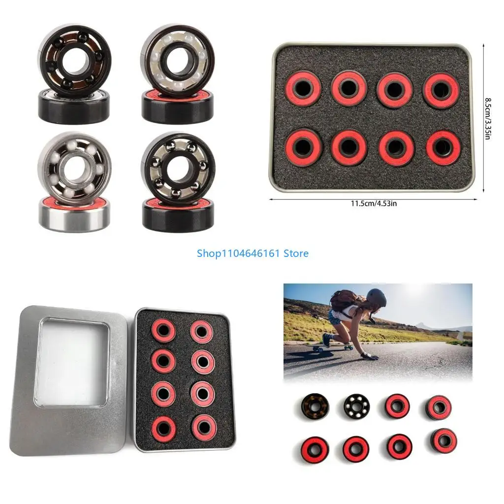 

Bearings for Inlines Skate Skateboards Skate, Pack of 8pcs Ball Bearing