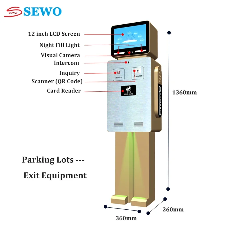 SEWO T800 Automatic ALPR Parking Machine Toll Gate Parking Lot Entrance Exit Management System Equipment