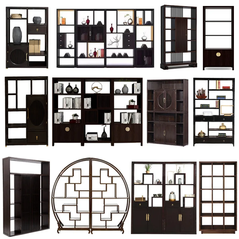 New Chinese Bogu Shelf Bookshelf Floor to Floor Living Room Shelf Study Bookcase Creative Duobao Pavilion Locker Furniture
