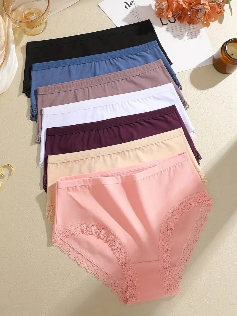 4Pcs/Set Women's Cotton Briefs Women Seamless Panties Solid Color Breathable Underwear Female Low Waist Soft Lingerie S-XXL