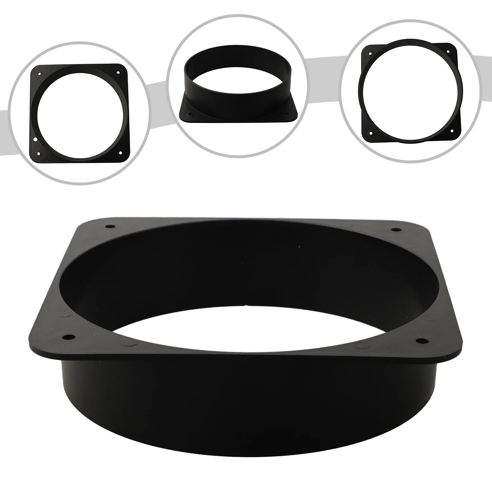 150mm 5.9in Diameter Square Flange Connector Indoor Ventilation ABS Material Air Inlet Air Outlet Optimal Size