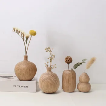 Japanese Wooden Flower Vase 1