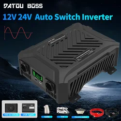 DATOUBOSS Pure Sine Wave Inverter Low Loss Conversion Efficient Automatic Identification 12V/24V Dual Voltage Vehicle Inverter