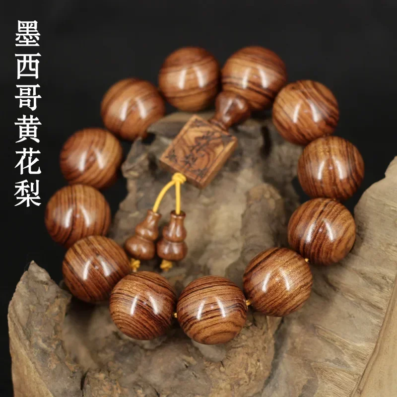 Mexico huanghuali square brand engraved word Buddha beads hand string bracelet men women literary crafts jewelry manufacturers