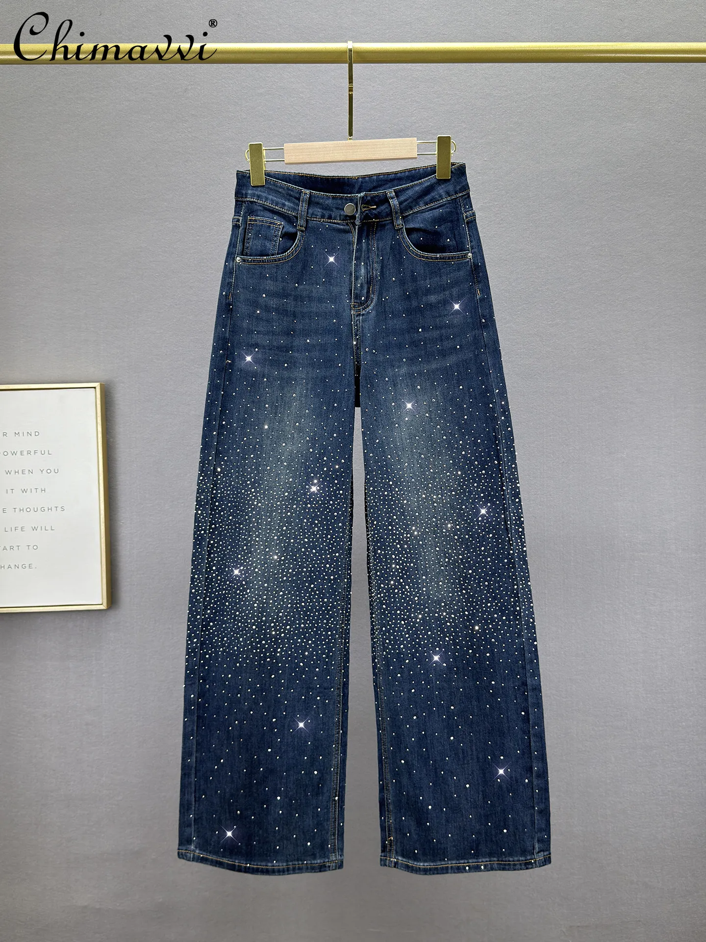

Женские джинсы Gypsophila Hot Diamond Denim свободного кроя, весна-лето 2026, новая модная коллекция, с высокой талией, свободные, стройнящие, европейские, тонкие брюки