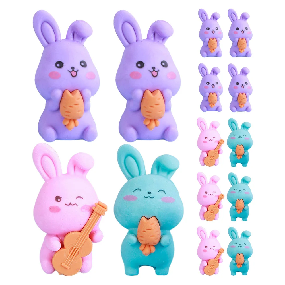 36 Pcs Animal Erasers Rabbit Fun for Students Bunny Reward Study Cartoon Drafting Classroom Child