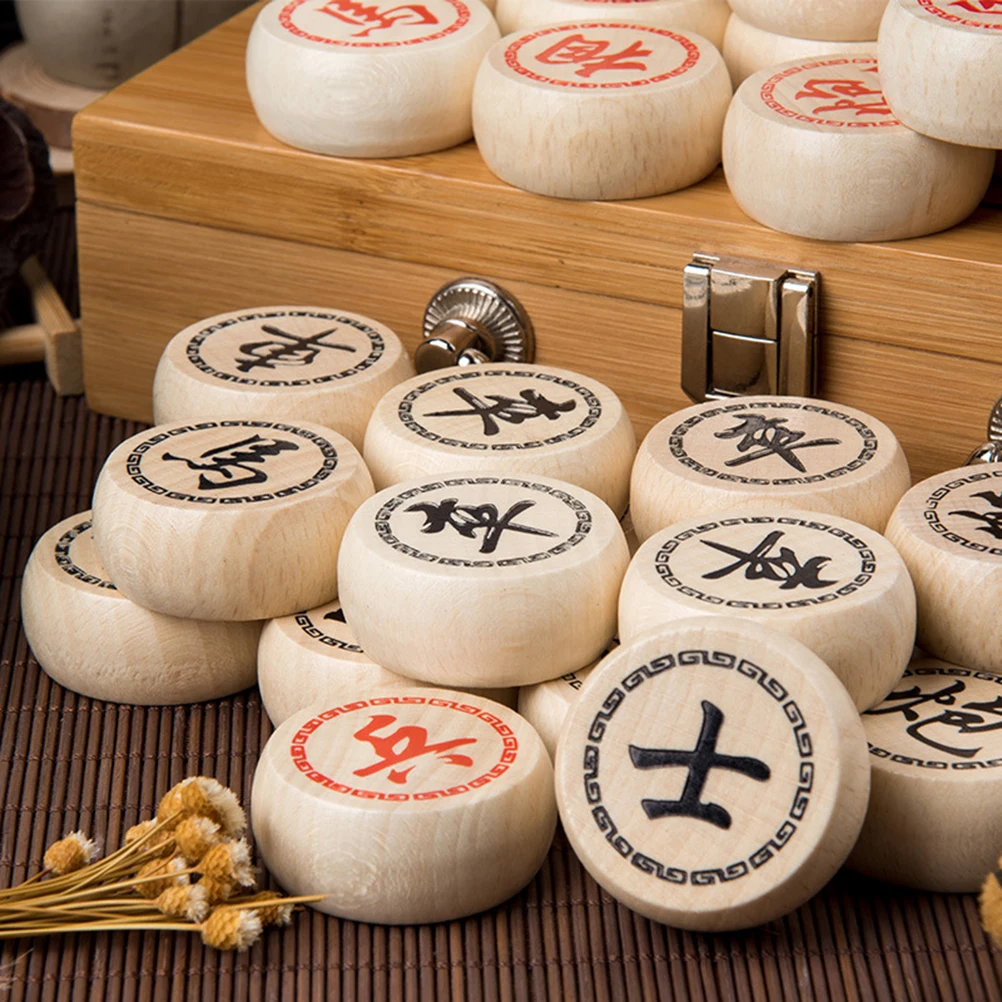 

1 коробка, деревянный китайский набор шахмат, высококачественный складной бамбуковый ящик для хранения из дерева премиум-класса с гладкой поверхностью, дорожный офис, школа