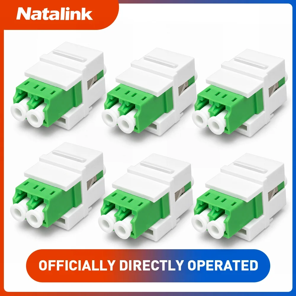 Natalink LC APC Optical Fiber Keystone Pass Through Plug for Duplex LC/LC Connector Adapter Network Extension Module ﻿ ﻿