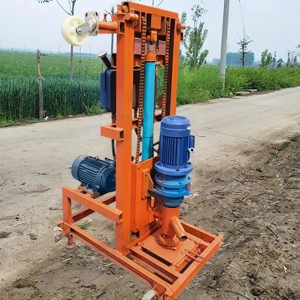 

Customized factory direct sales small water well drilling rig 120 meters electric household agricultural drilling machine