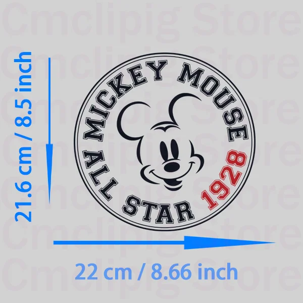 Mickey Mouse all star 1928 self-adhesive Clothing patches DIY Sewing for children vinyl stickers