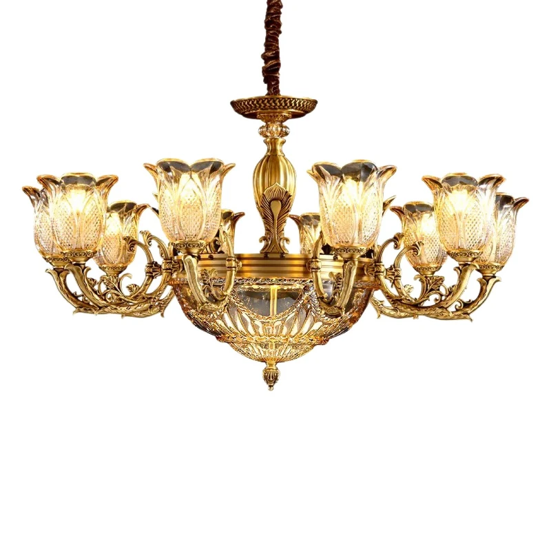 

All copper simple atmosphere retro luxury premium living room bedroom chandelier