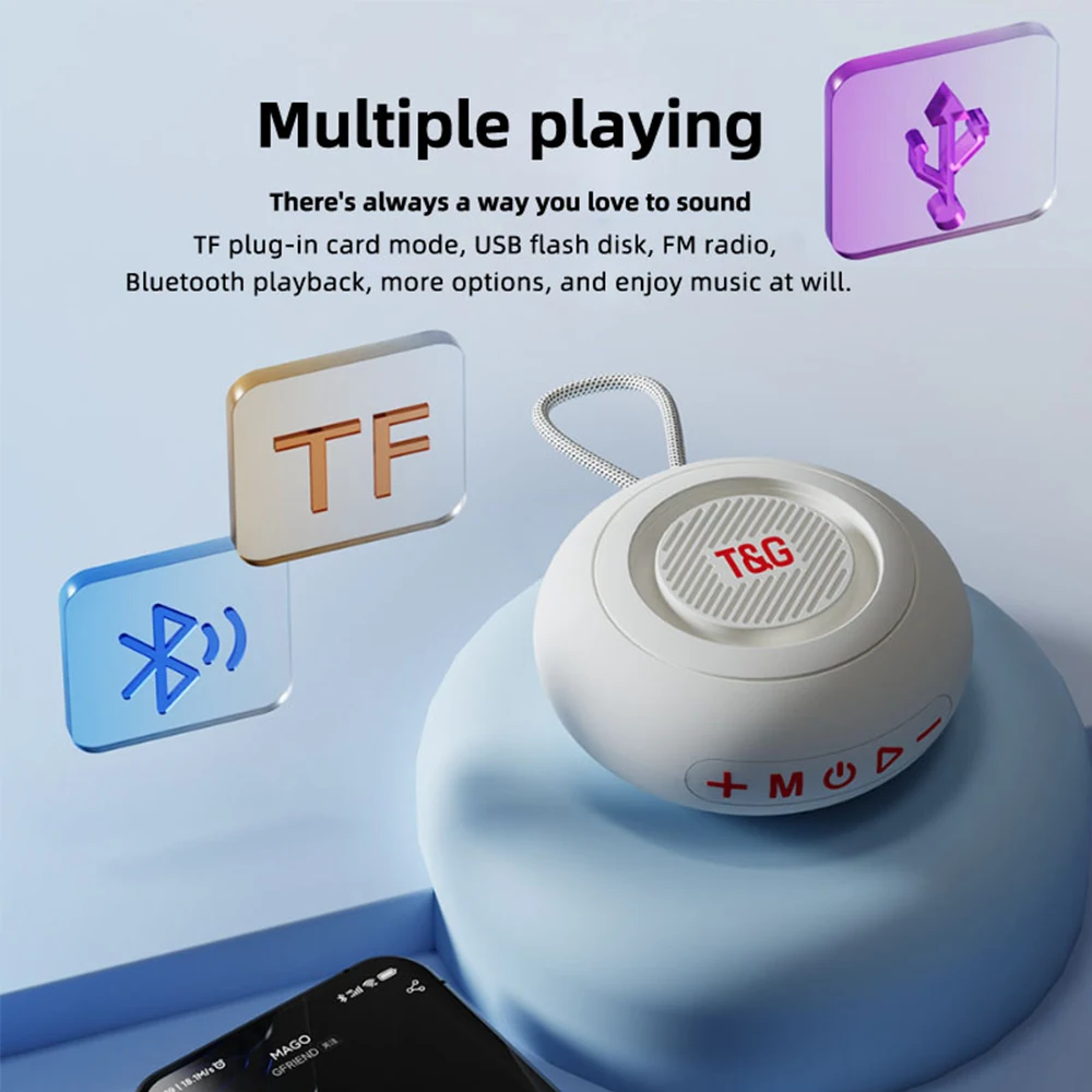 TG-442 مكبر صوت لاسلكي محمول IPX4 مقاوم للماء شفط كأس بلوتوث 5.3 مكبر صوت مغناطيسي كامل TWS وظيفة دعم راديو TF/FM