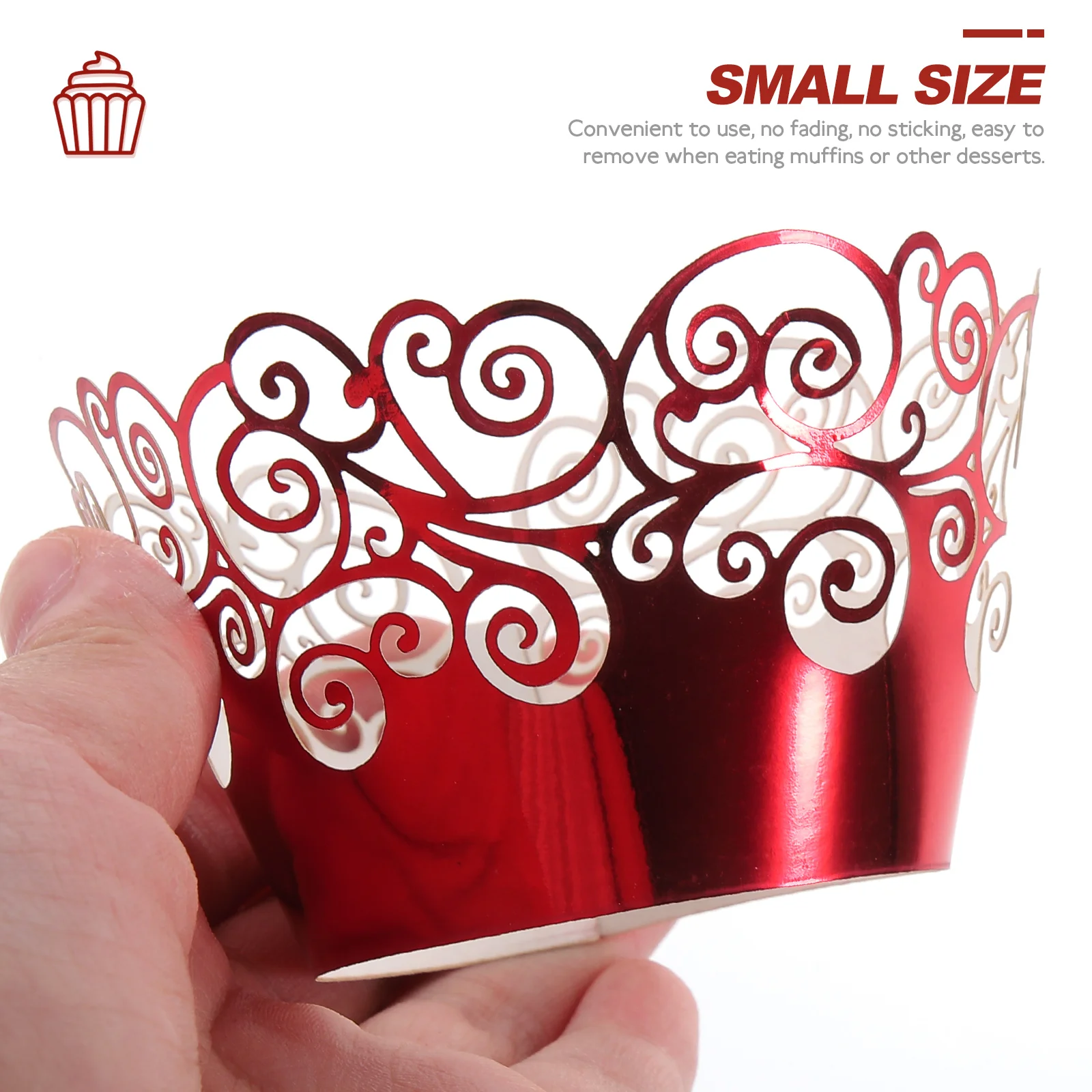 

50 Pcs Aluminum Foil Cup Hollow Out Cupcake Liners Wrapper Paper Party Wrappers Baking Cups Muffin Pan Wraps