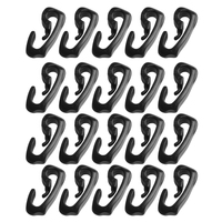 20pcs Camping Accessories Camping Fixed Canopy Tools Plastic Tent Hooks, Black