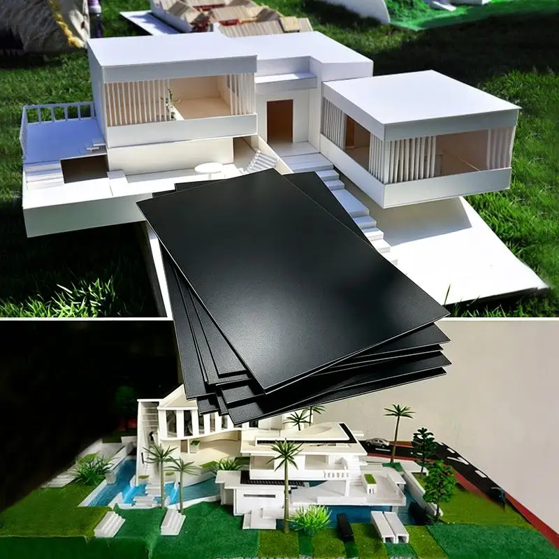 Black ABS Hard Plastic Model Plate 1Pcs Durable Sturdy Sheet for DIY Hand Carving Architectural Layout Prototype Making