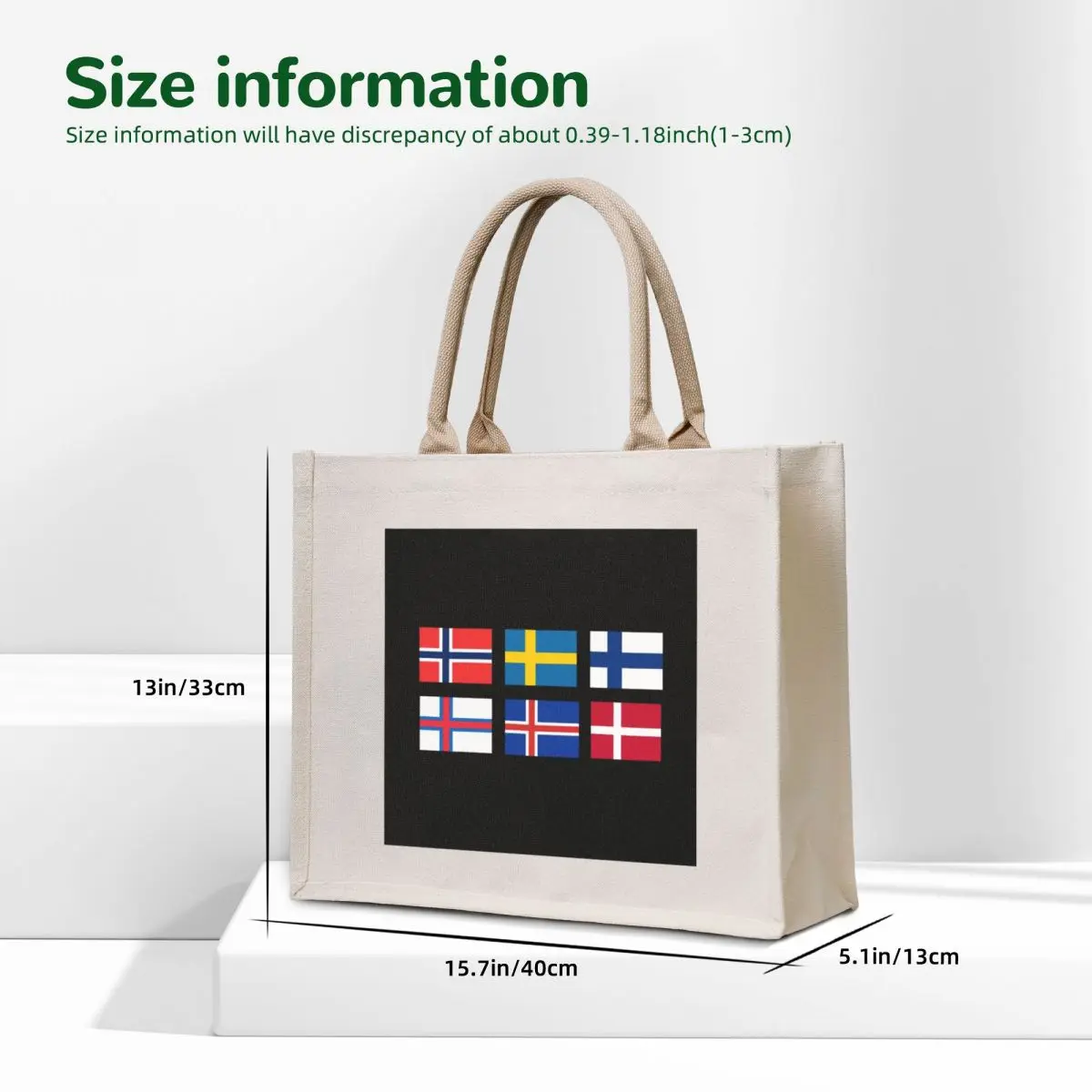 Scandinavian flags Tote Bag tote bag custom Cloth bags canvas tote