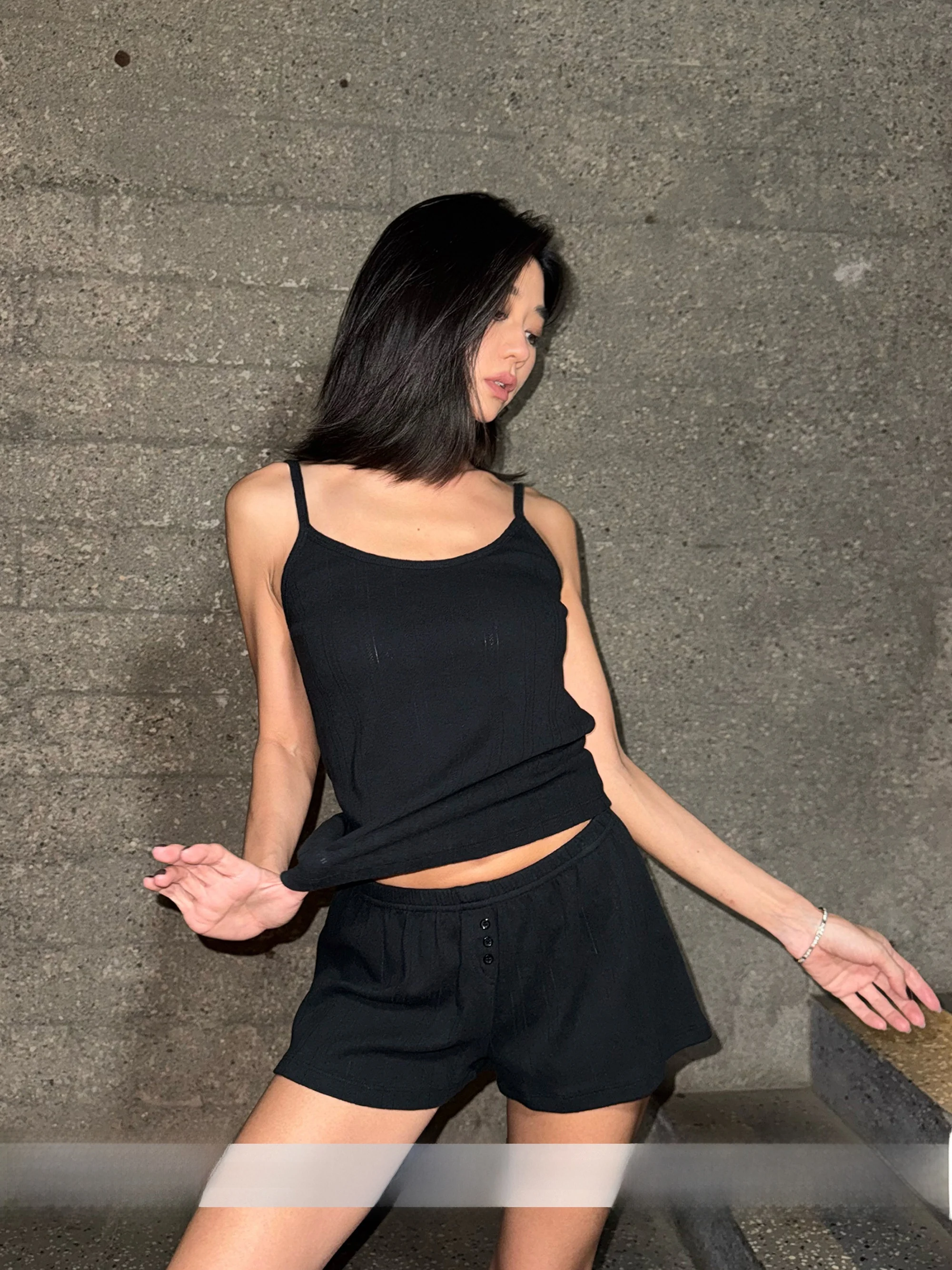 

MIRANDA SONG Summer Casual Outfit Svel Tank Top Elastic Waist orts Set Women's Faionable Home Clothes