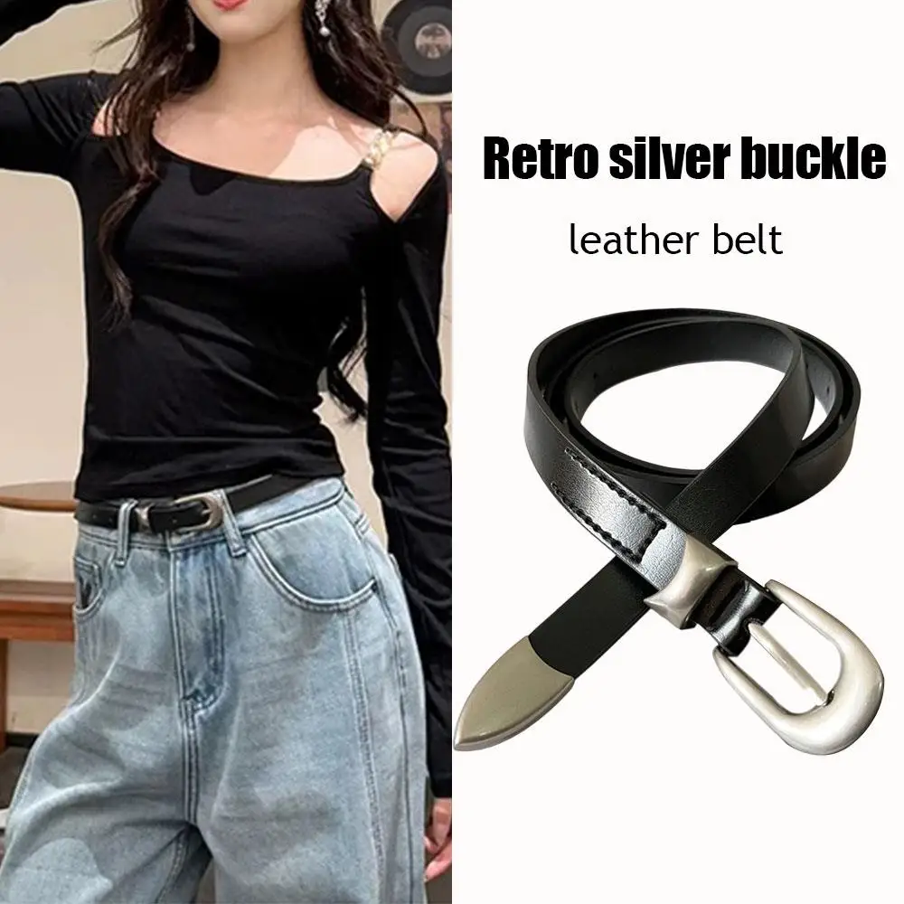 

Soft Genuine Leather Belt Women's Jeans Belt Knotted Decorative Waist Belt Clothing Decoration Thin Leather Slim Skirt Strap